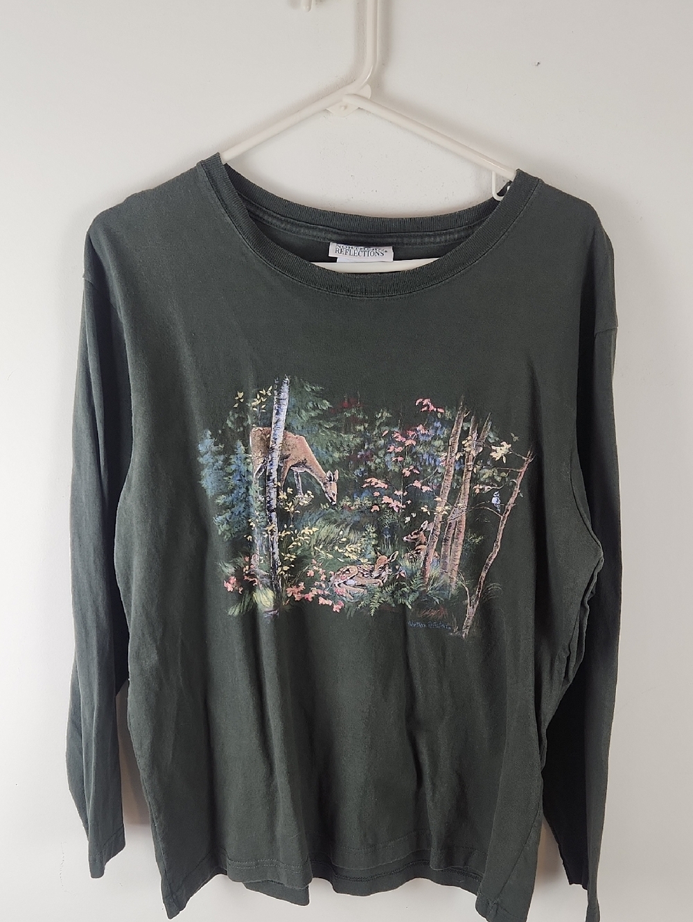 Vintage Northern Reflections Olive Green Crewneck T‑Shirt